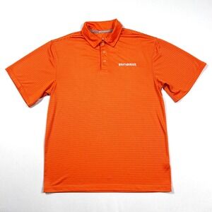 Whataburger Mens Manager Employee Shirt Size M Orange Striped Worker Polo